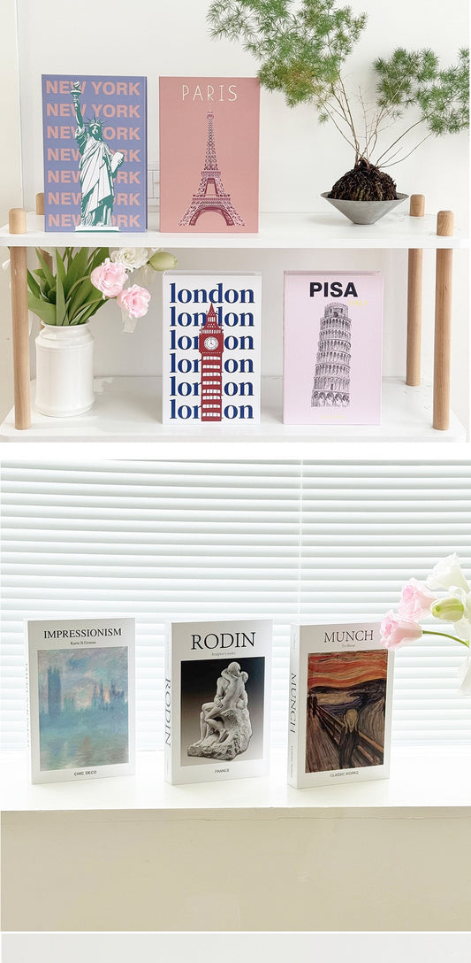 (8 PCS) Luxe Large Decorative Faux Books