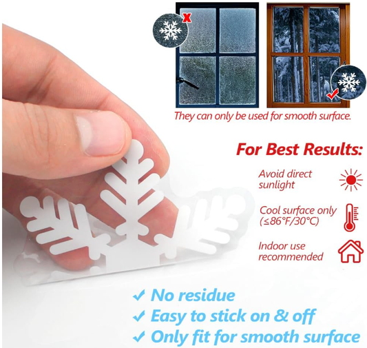 135Pcs Snowflake Window Clings