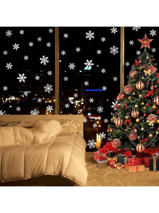135Pcs Snowflake Window Clings