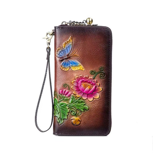 Embossed Vegan Leather Wristlet