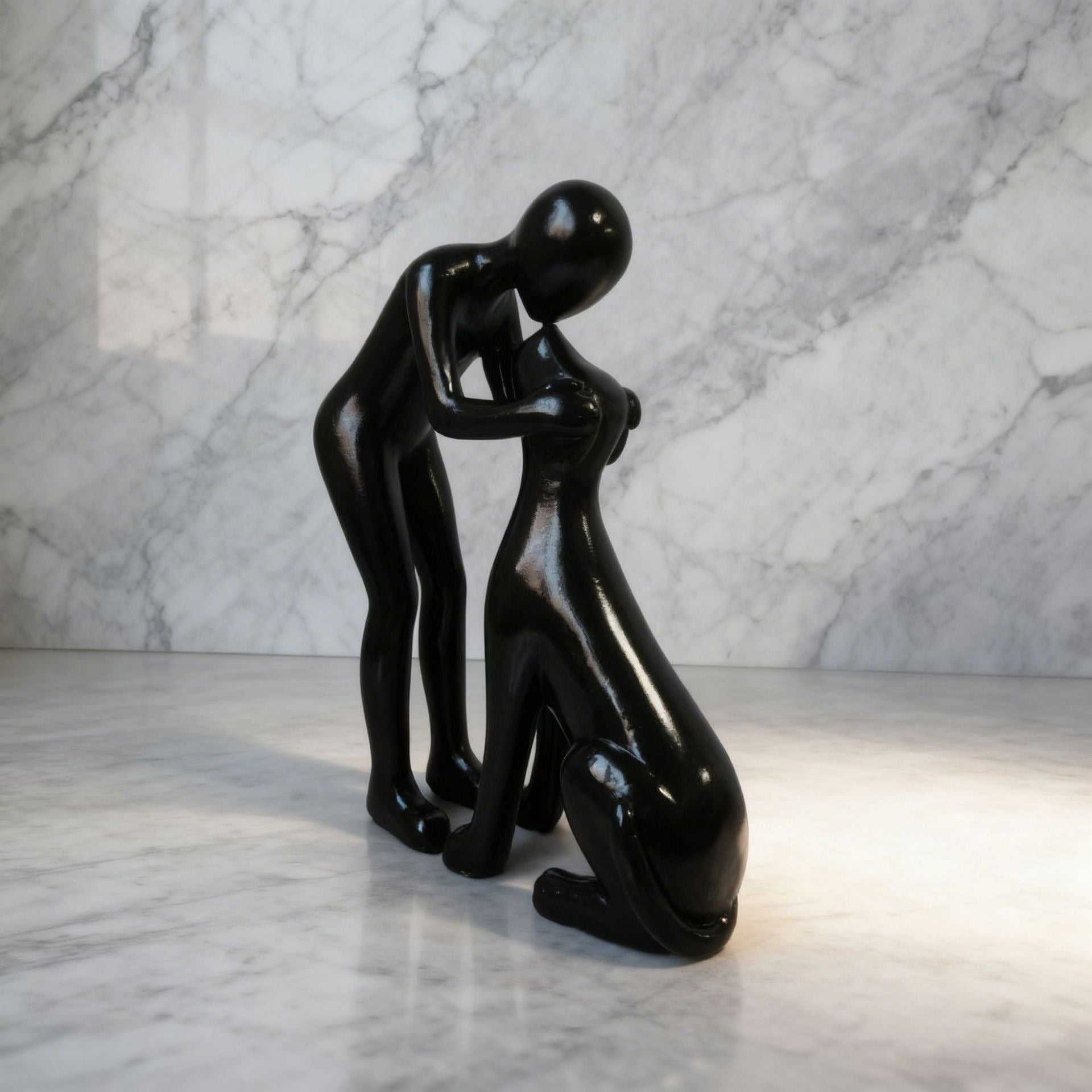 Cute Man & Dog Sculpture