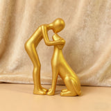 Cute Man & Dog Sculpture