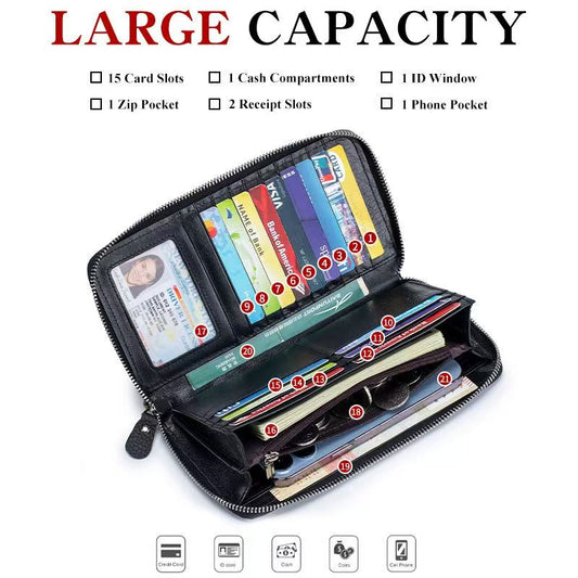 Large Leather Travel Wristlet