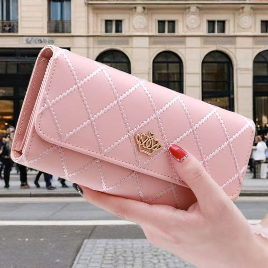 Diamond Crown: Tri-Fold Fashion Wallet