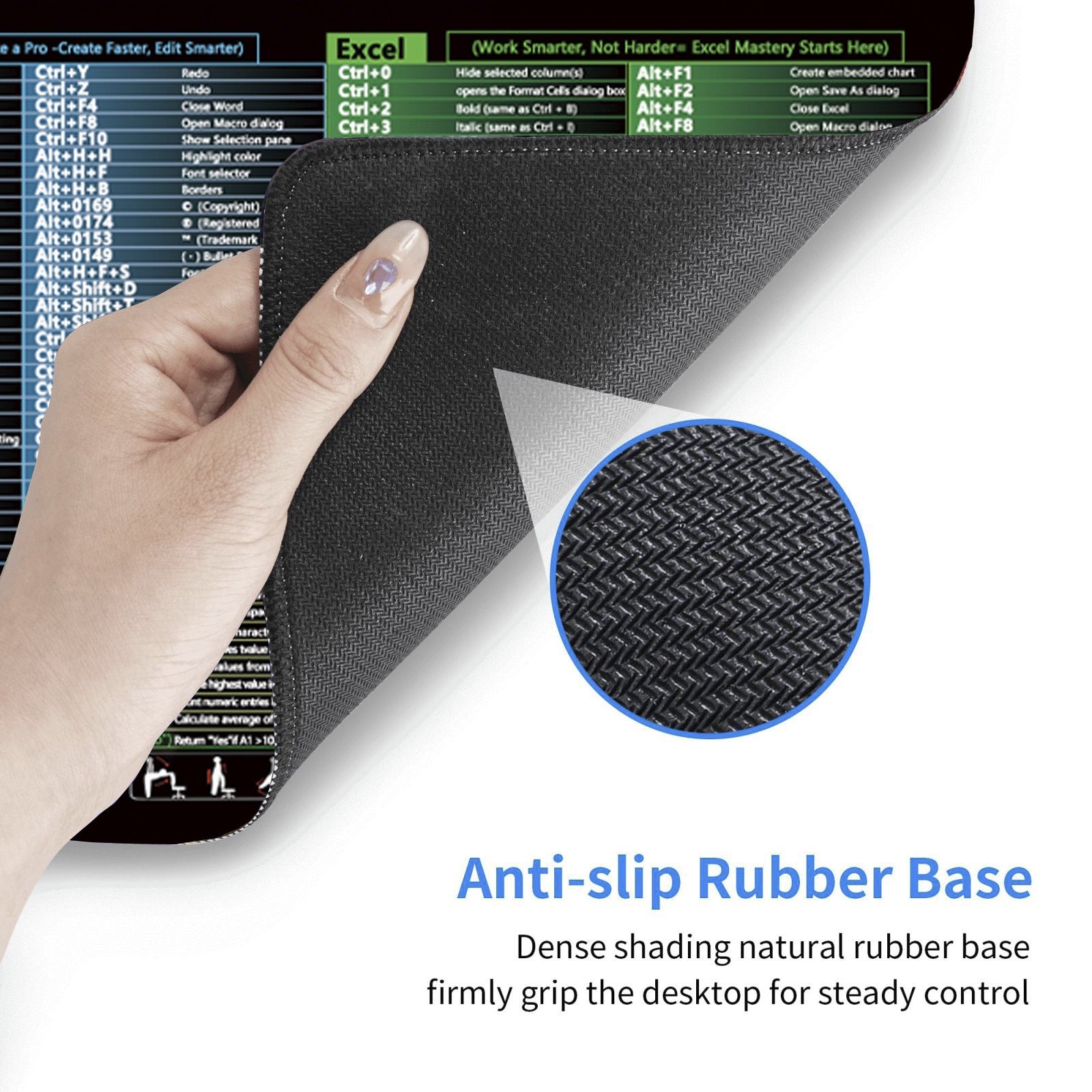 Extra-Large Shortcut Keys Mouse Pad