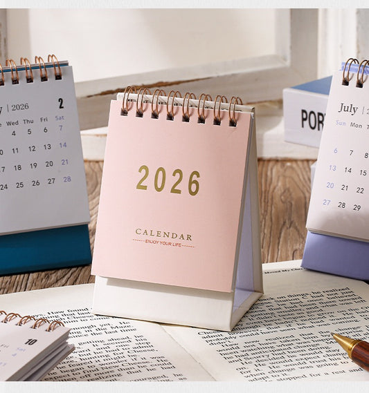 (2-Piece) 2026 Mini Desk Calendar Set