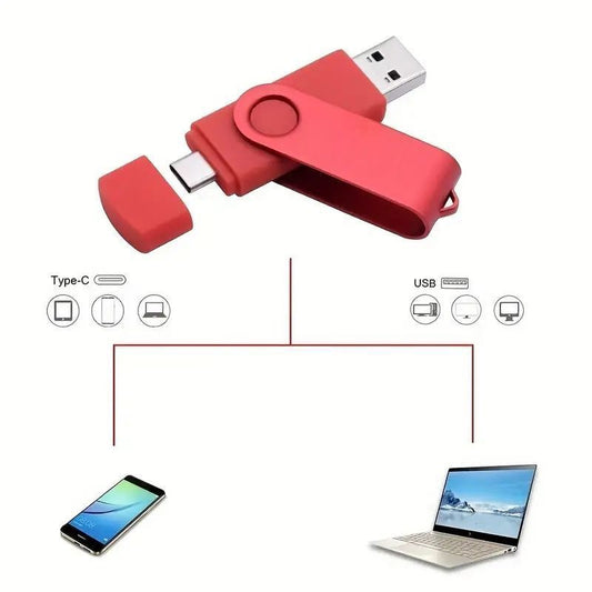 USB Flash Drive with USB-C Adapter
