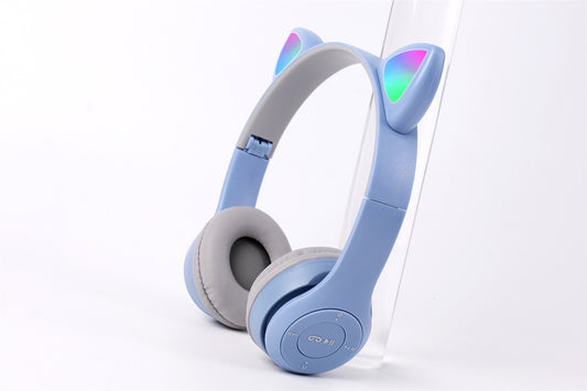 Anime Cartoon Cat Ear Wireless LED Headphones