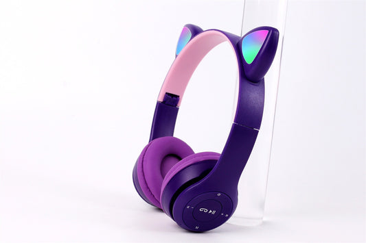Anime Cartoon Cat Ear Wireless LED Headphones