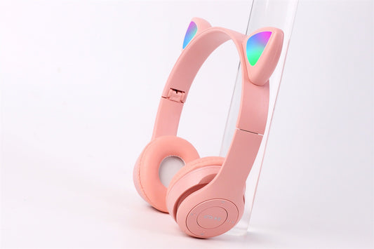 Anime Cartoon Cat Ear Wireless LED Headphones