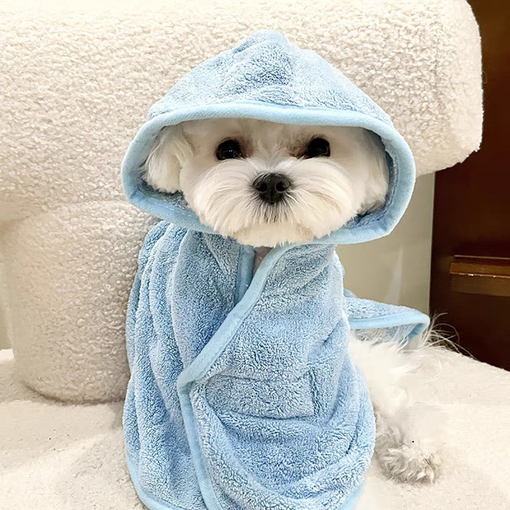 Soft Absorbent Quick-Dry Pet Bath Towel Robe