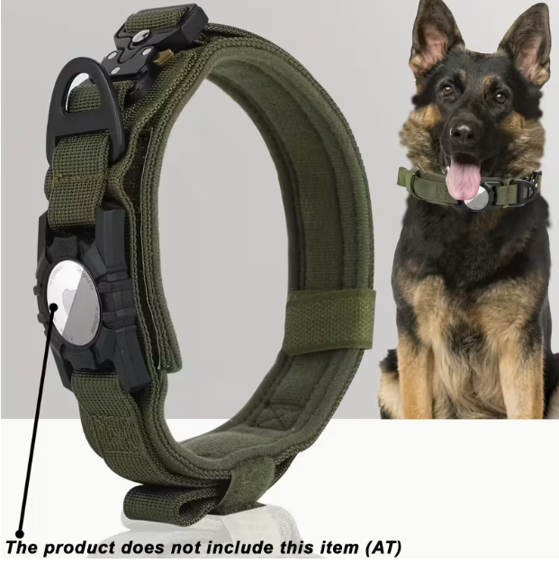Tactical Nylon Dog Collar with GPS Holder