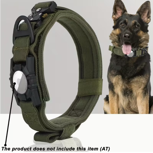 Tactical Nylon Dog Collar with GPS Holder