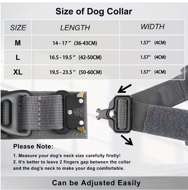 Tactical Nylon Dog Collar with GPS Holder