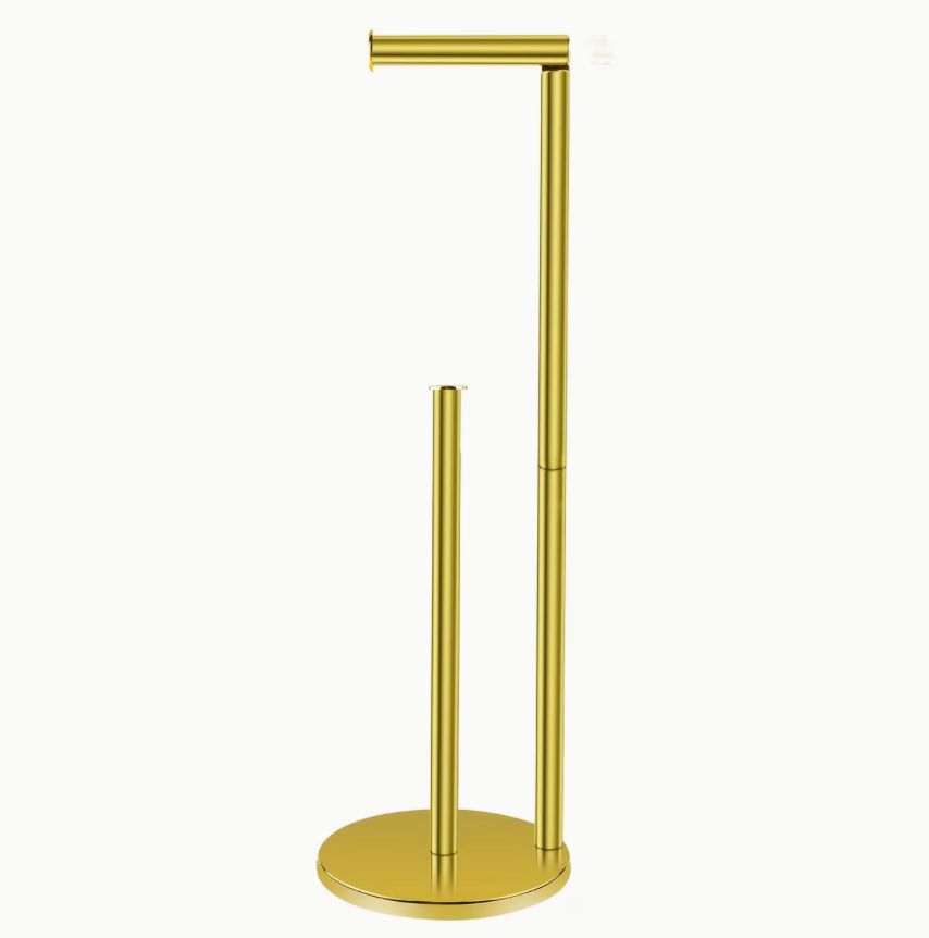 Stainless Gold Freestanding Toilet Paper Holder