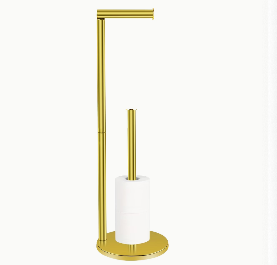 Stainless Gold Freestanding Toilet Paper Holder