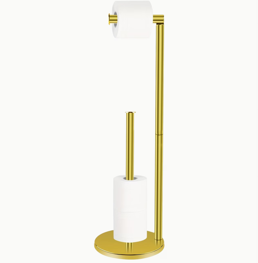 Stainless Gold Freestanding Toilet Paper Holder