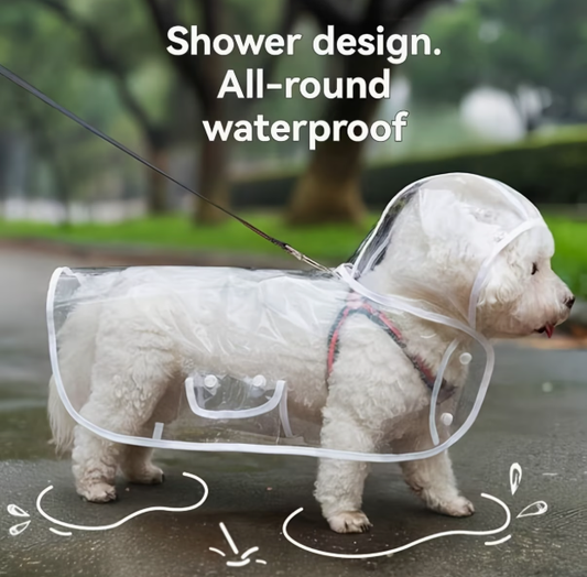 Transparent Waterproof Dog Raincoat