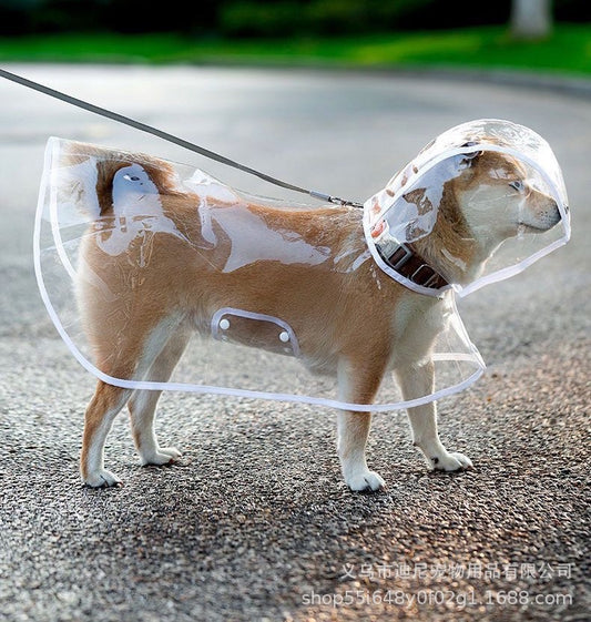 Transparent Waterproof Dog Raincoat