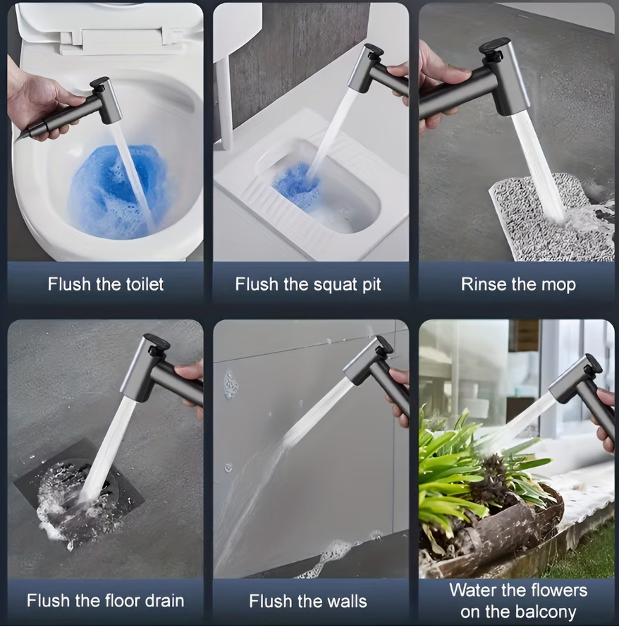 Wall-Mounted Bidet Spray Gun Set