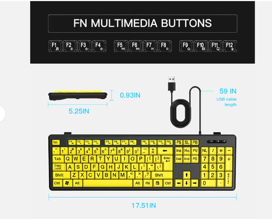 Large Print Full-Size USB Keyboard