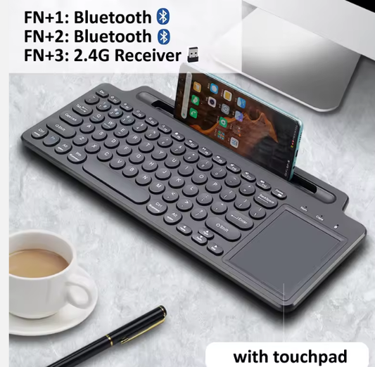 2.4G + Bluetooth Wireless Keyboard with Touchpad & Numeric Keypad