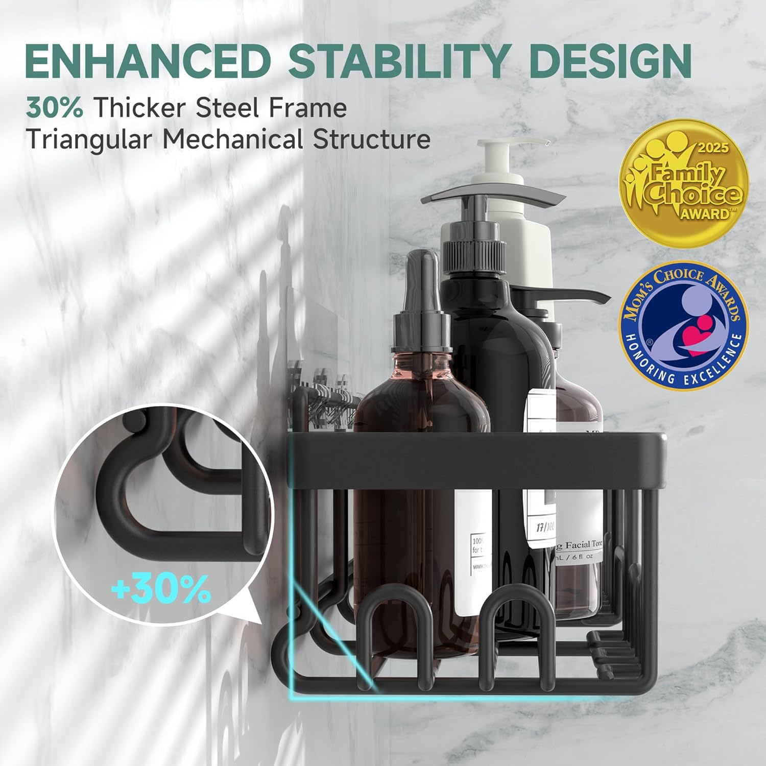 Large Capacity Wall Shelves with Soap Holder