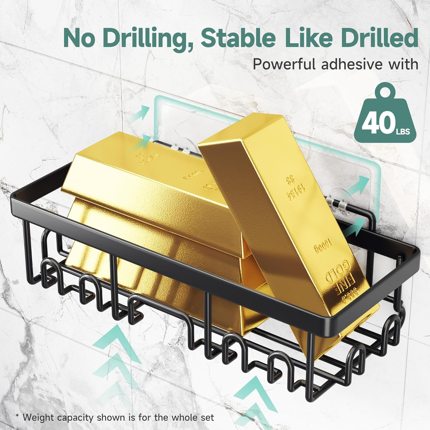 Large Capacity Wall Shelves with Soap Holder