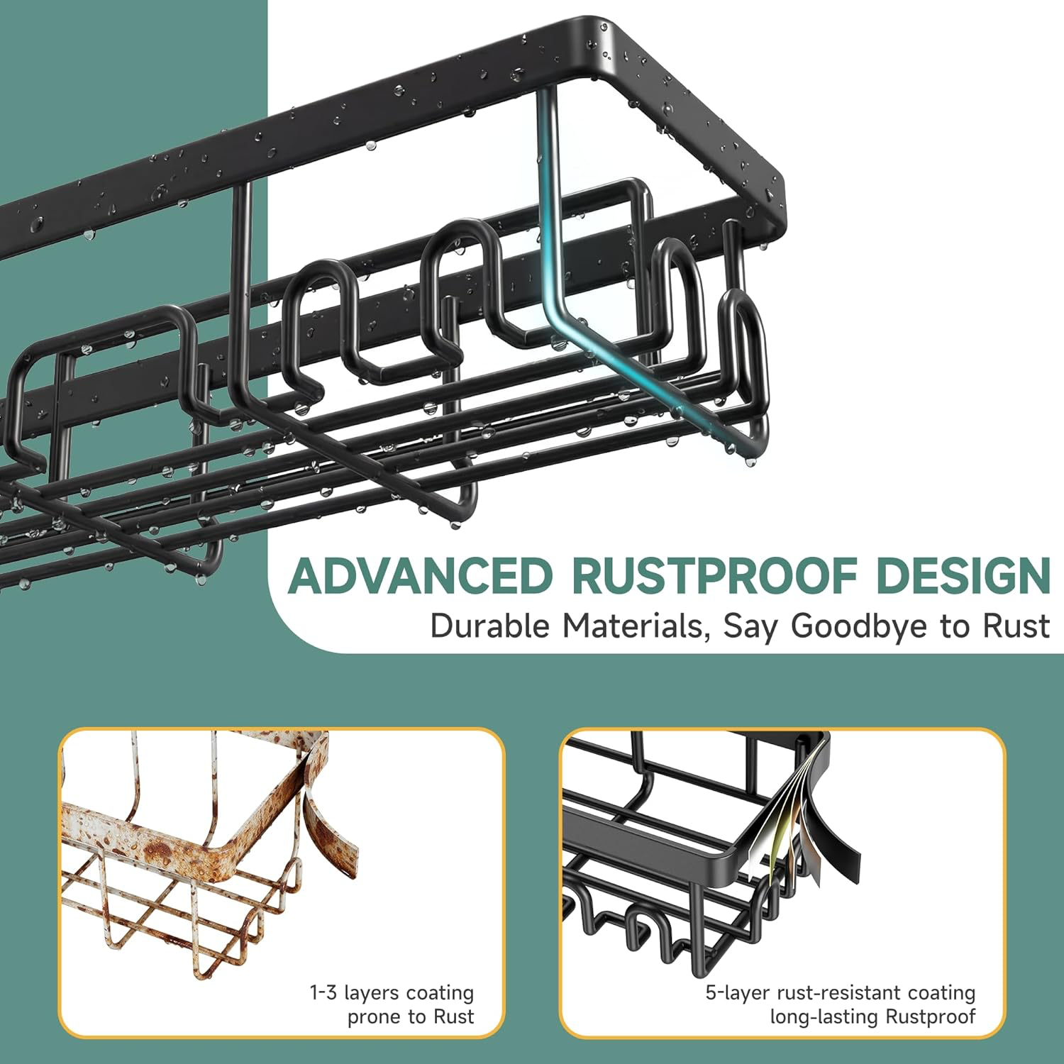 Large Capacity Wall Shelves with Soap Holder