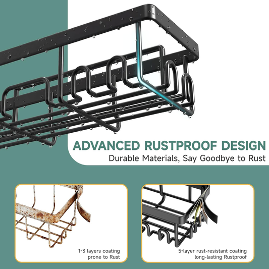 Large Capacity Wall Shelves with Soap Holder