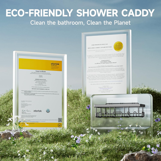 Large Capacity Wall Shelves with Soap Holder