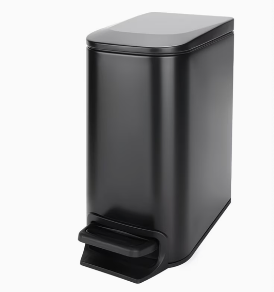 Matte Black 6L Stainless Steel Step Trash Can