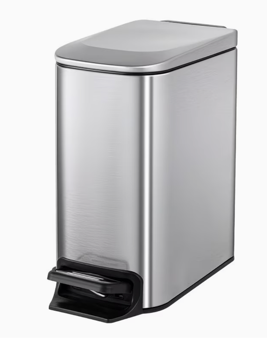Matte Black 6L Stainless Steel Step Trash Can