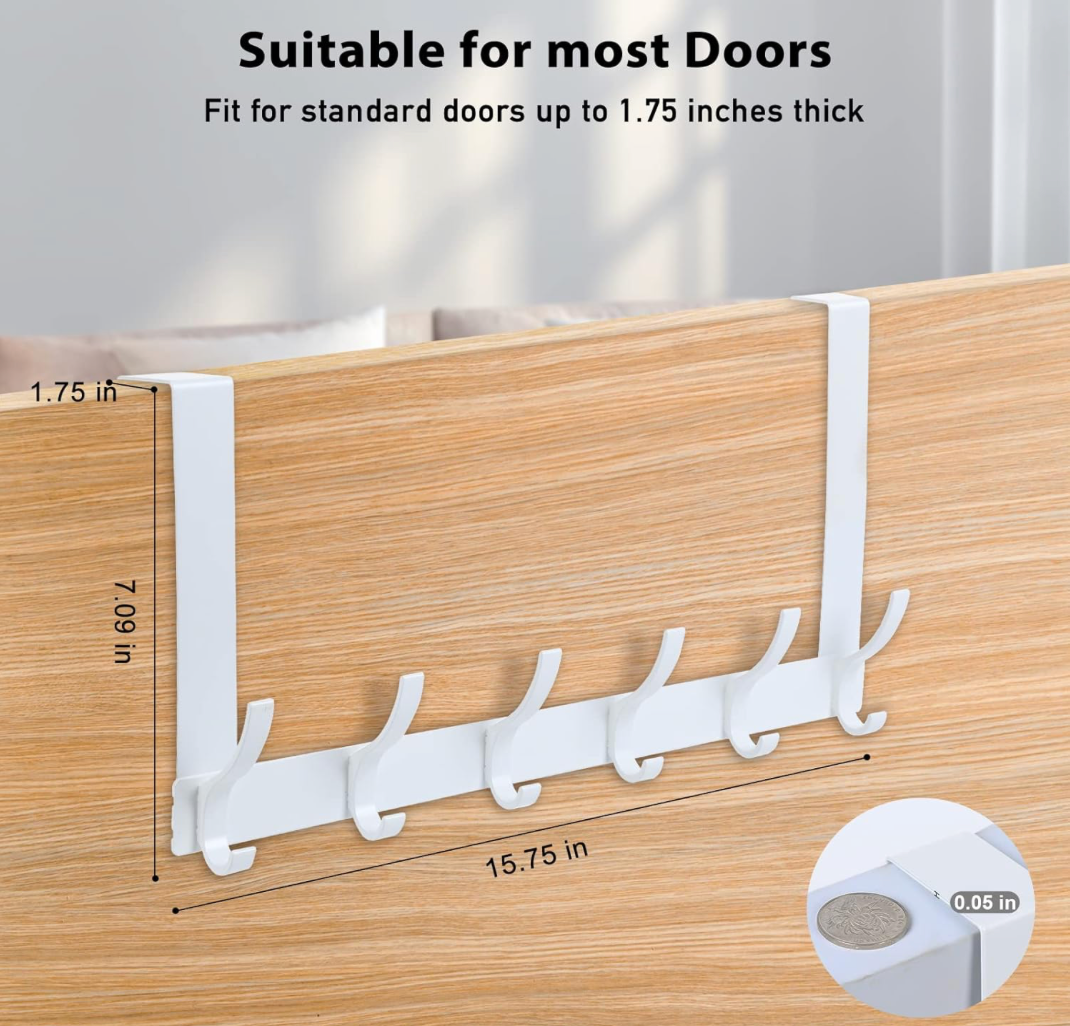 6-Hook Over-the-Door Rack