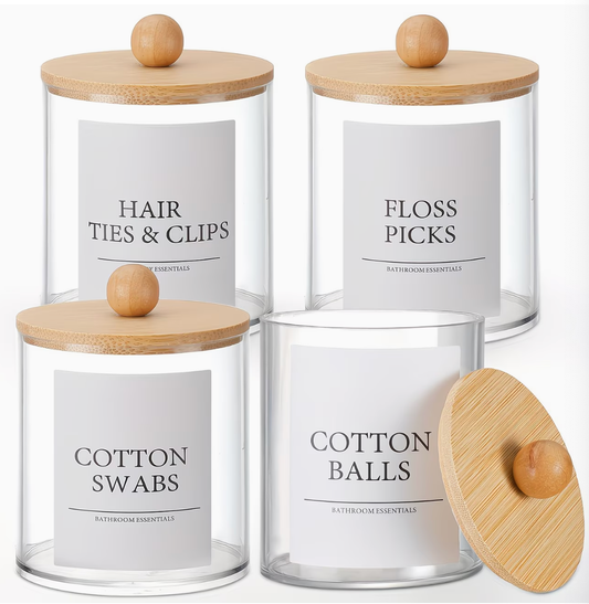 4PCS Aesthetic Bathroom Canister Set