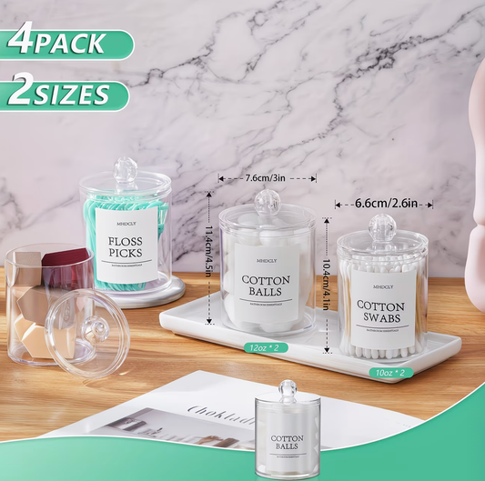 4PCS Aesthetic Bathroom Canister Set