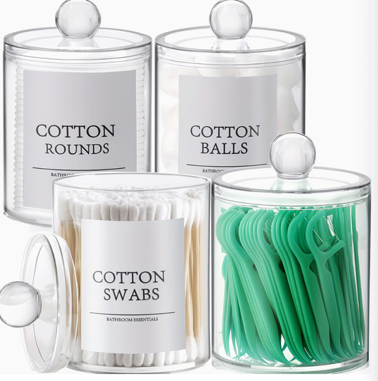 4PCS Aesthetic Bathroom Canister Set