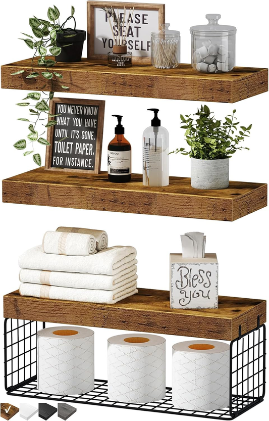 16" Bathroom Floating Shelves (Set of 3)