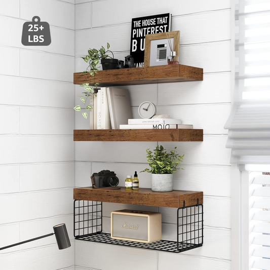 16" Bathroom Floating Shelves (Set of 3)