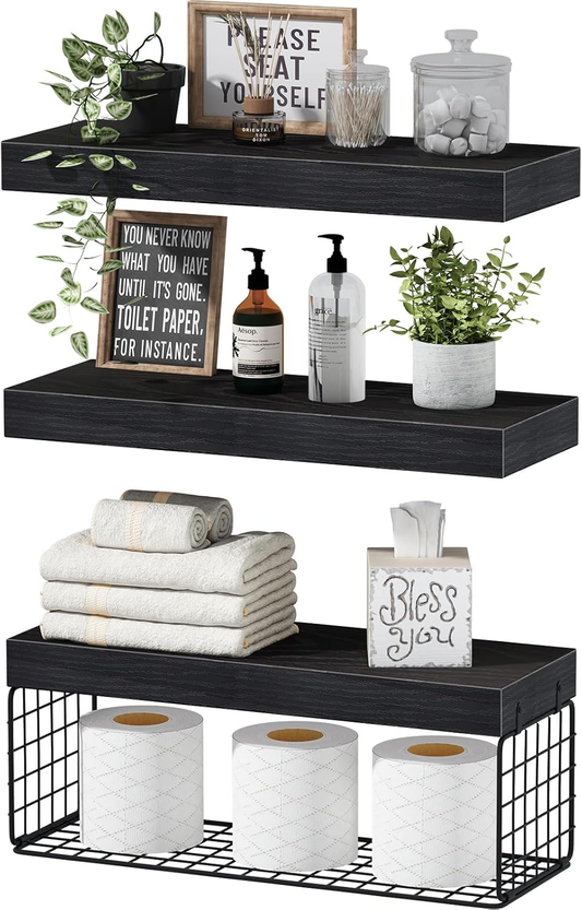16" Bathroom Floating Shelves (Set of 3)