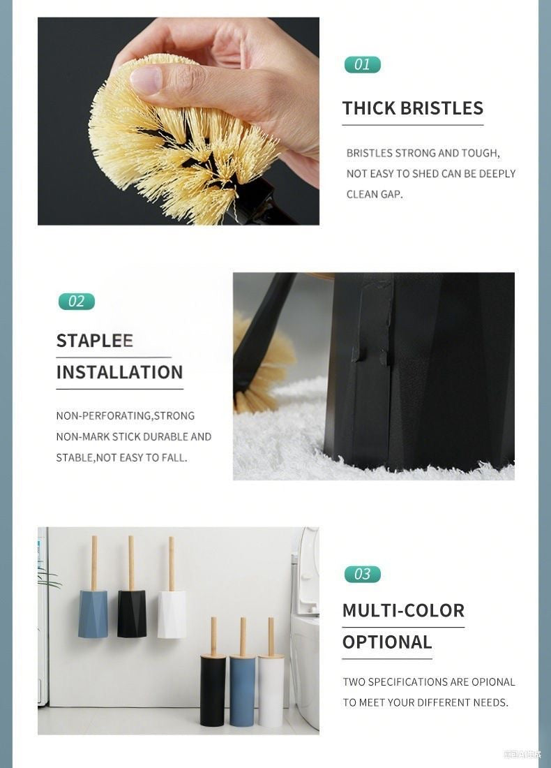 Modern White Bamboo Toilet Brush