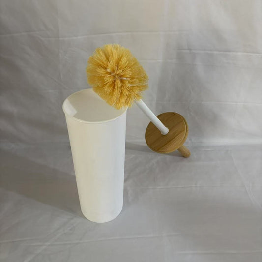 Modern White Bamboo Toilet Brush