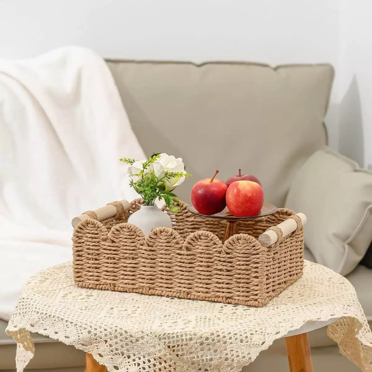 CubesLand ScallopTrim Toilet Paper Basket