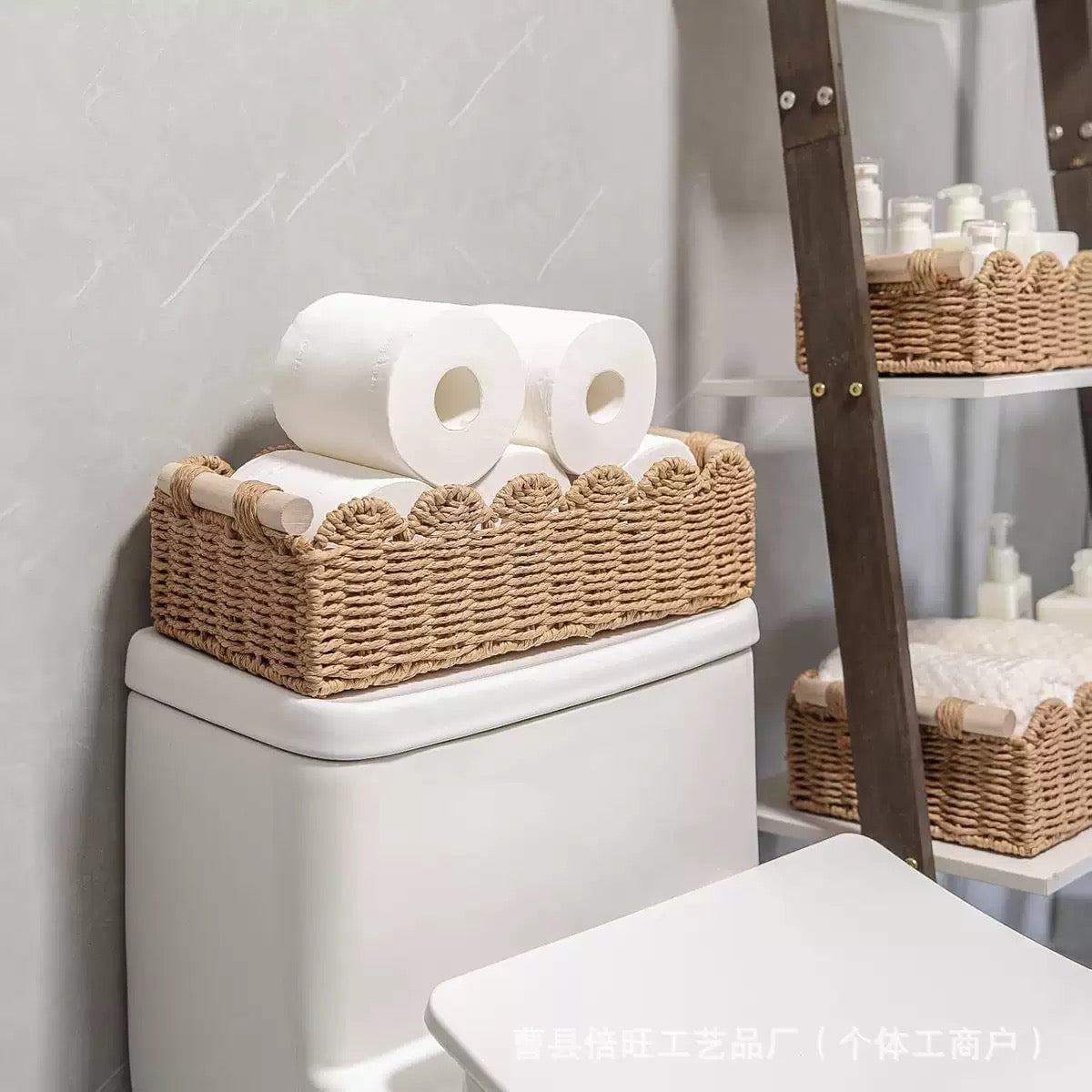 CubesLand ScallopTrim Toilet Paper Basket