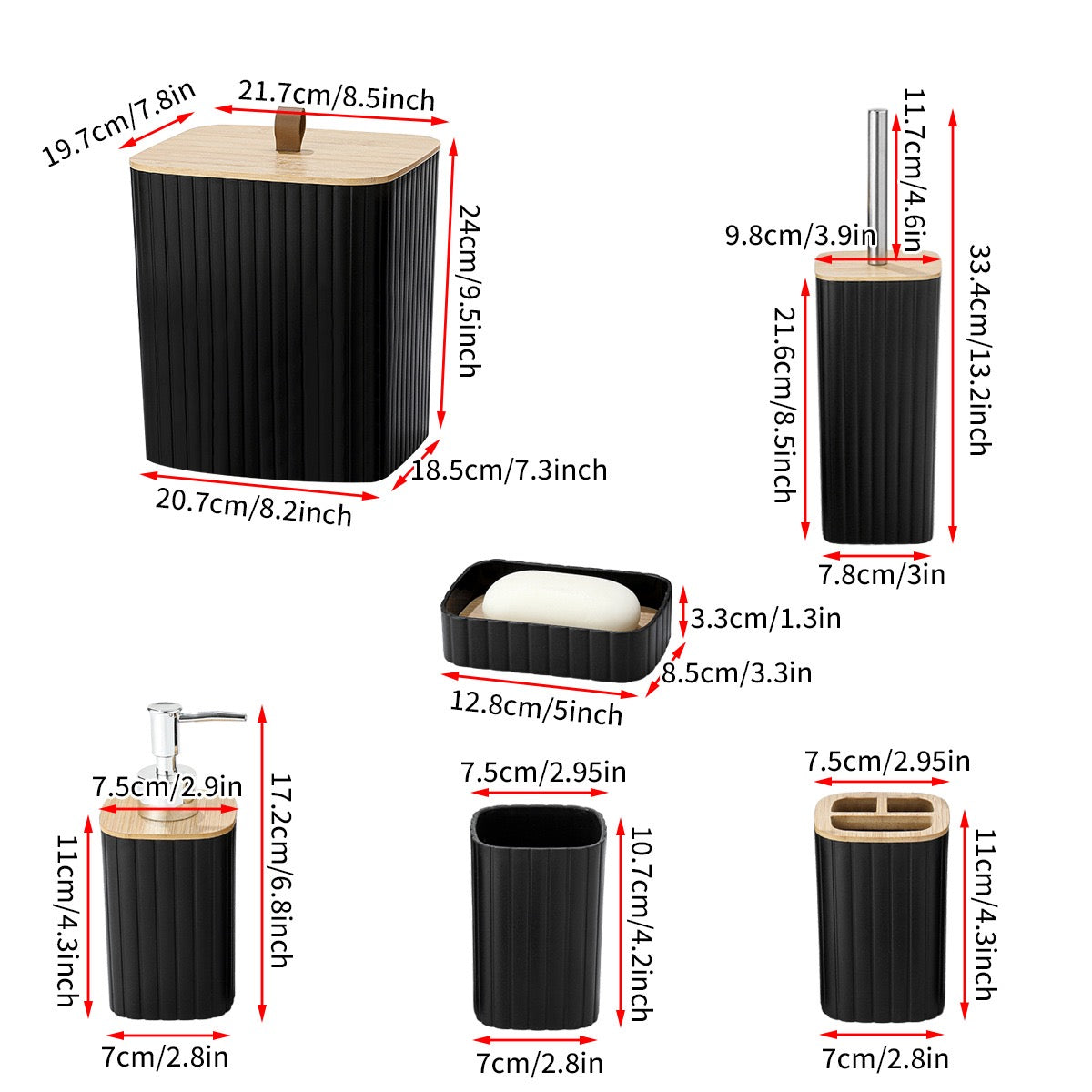 LuxeLine 6-Piece Bathroom Essentials Set