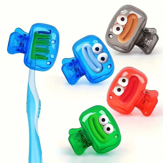 4-Pack Cute Joyful Face Toothbrush Covers