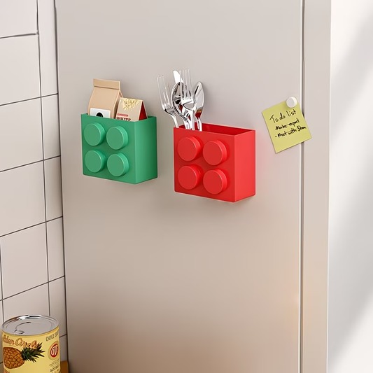 2pcs Colorful Block-Style Refrigerator Side Shelves