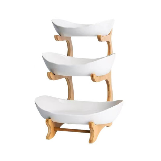 3-Tier Wooden Fruit & Vegetable Basket with Legs