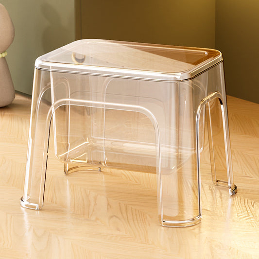 Portable Transparent PET Shoe Changing Stool