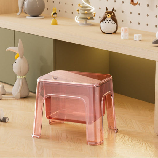 Portable Transparent PET Shoe Changing Stool
